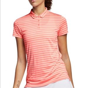 Nike Golf Women's Pink Striped Polo Shirt